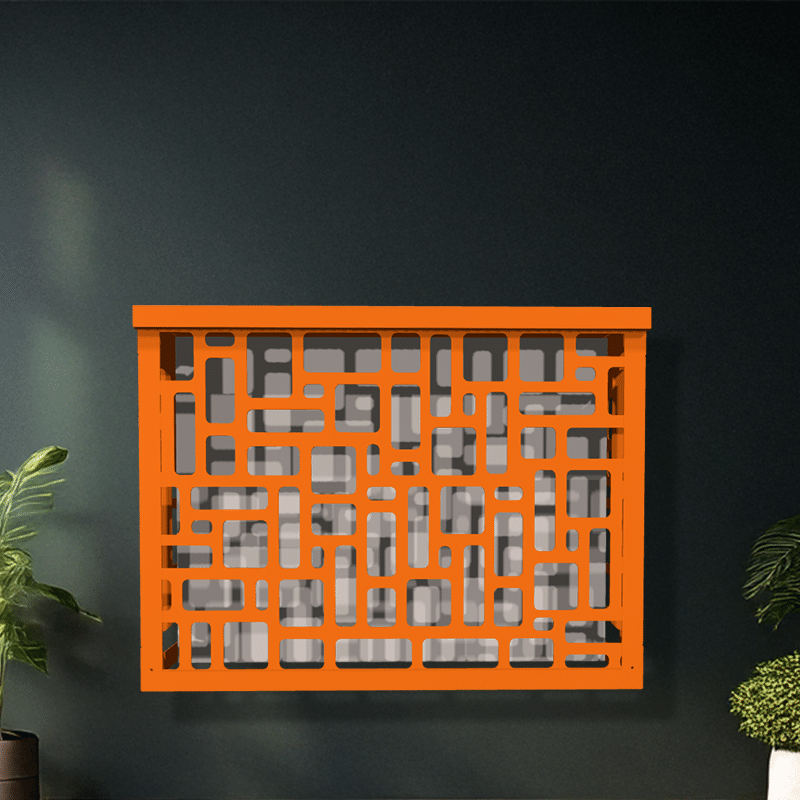 Cache climatiseur orange