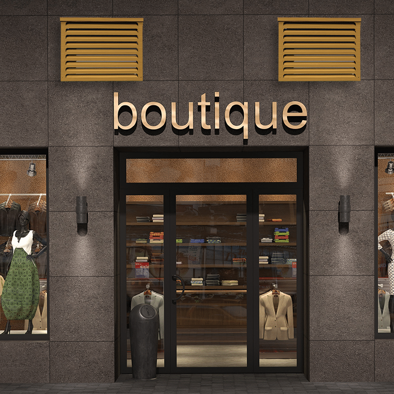 Cache clim façade magasin